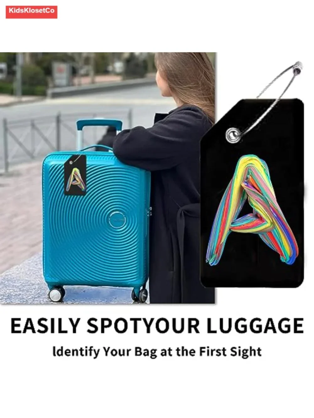 Initial Silicone Luggage Tags for Suitcase ID Bag Tag Travel Privacy Cover